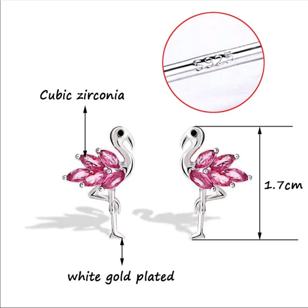 Pink Flamingo Stud Earrings - Picture 2 of 6